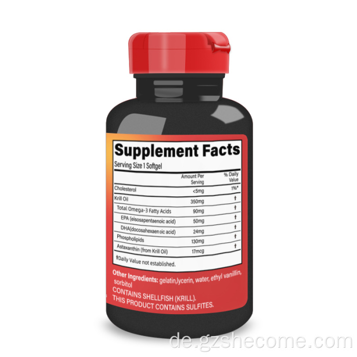 Krillöl -Ergänzung Antioxidans Krillöl Softgele